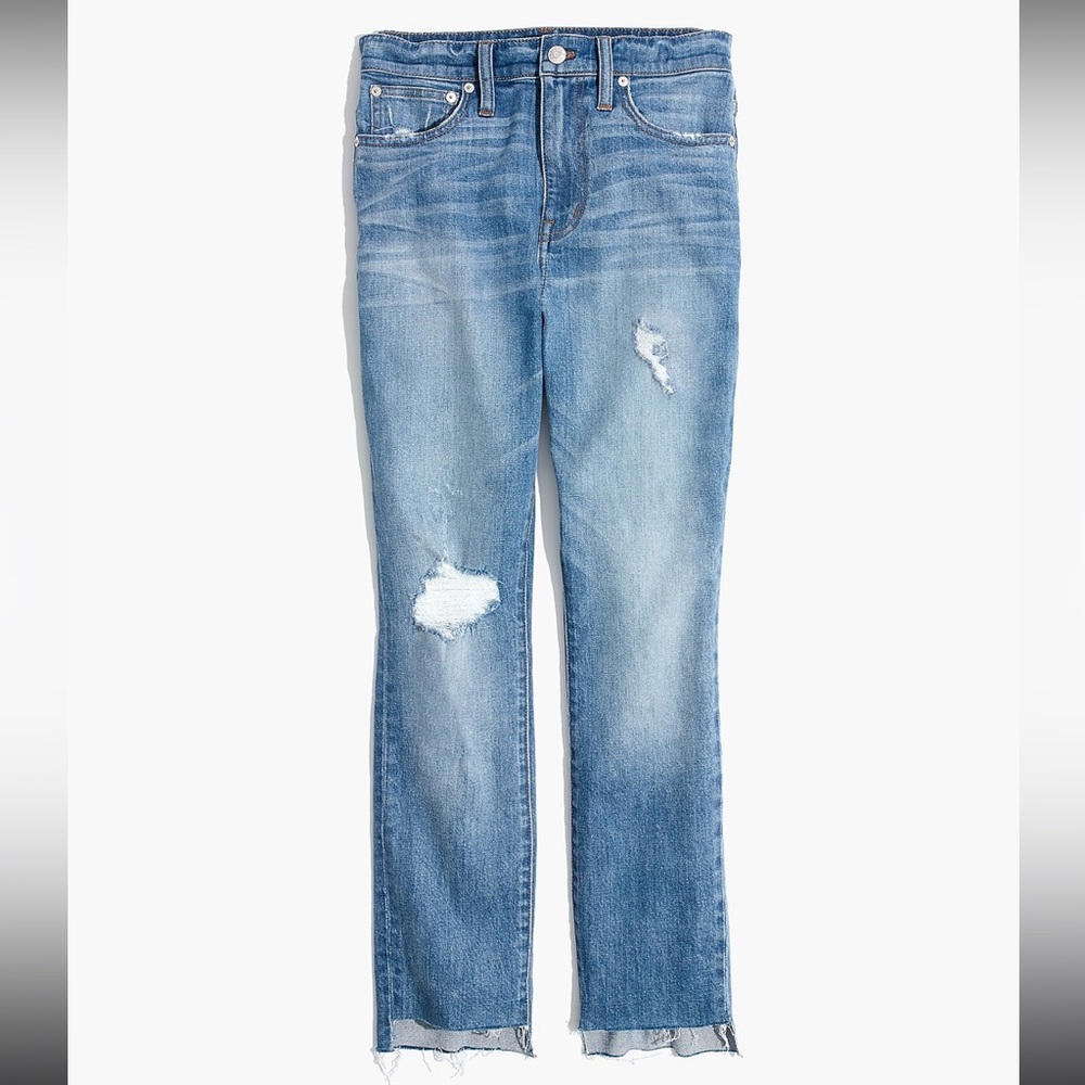 Madewell The High-Rise Slim Boyjean in Lita Wash: Step-Hem Edition